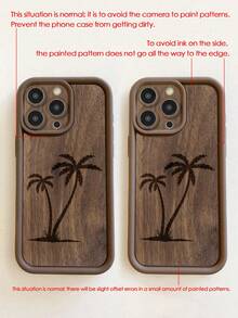 Resort Style Coconut Tree Painted Recessed Brown Thickened Precision Hole Minimalist Anti-Drop Thick Phone Protective Case, Suitable For IPhone 17/17 Pro Max, 16/16 Pro/16 Pro Max, 16 Plus, 15 XR/7/8, 15 Pro Max, 12 Pro Max, 13 Pro Max, 14 Pro Max, 13, 14, 11, 12, 14 Plus, - Multicolor - View 5