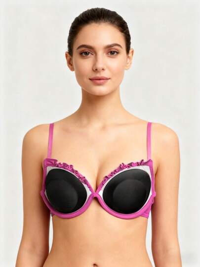 ideaCCSZ 1 Pair Self-Adhesive Bra Pads For Women, Suitable For Bras, Swimsuits Or Bikinis, Suitable For Larger Busts, Thickened Invisible, Gathering Type Bra, Regular Bra Cups