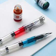 Transparent Beauty Calligraphy Ink Brush Pen Water Brush Refillable Ink Pen Art Supplies Writing Signature Tools Gift - Pen - View 7
