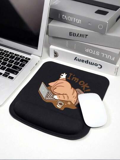 Ergonomic Wrist Support Square Mouse Pad With Cute Work Cat Pattern Design, Available In Multiple Colors; High Quality Eva Material, Comfortable And Soft, Good Air Permeability, Durable Elastic, Durable Anti Slip Memory Foam Mouse Pad, Heat Insulation Pad, Comfortable Wrist Support, Skin Friendly Desk Holder