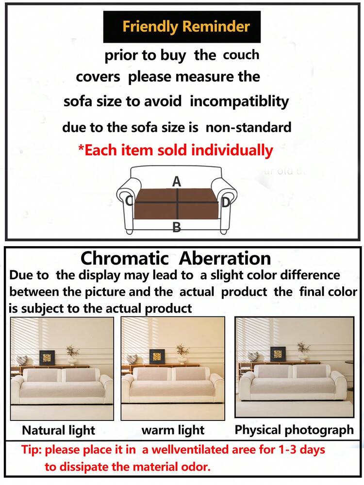 1pc Comfortable Chenille Sofa Cushion Cover, All-Season Universal Sofa Seat Protector, Modern Minimalist Non-Slip Sofa Pad, Dust-Proof And Easy To Clean, Soft And Fade-Resistant, Pet-Friendly, Fits Bedroom, Office, Living Room Combination Furniture, L-Shaped Sofa And 1/2/3/4-Seat Sofa - Khaki - View 11