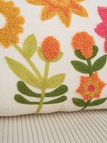 1pc Floral Embroidered Decorative Pillow Cover, Available In Multiple Sizes, Suitable For Various Rooms (Pillow Insert Not Included) - Multicolor 3351 - View 7