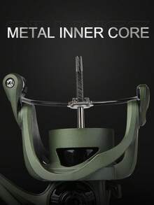 BILLINGS Carrete de pesca giratorio, 5+1 rodamientos de bolas ultra suaves y potentes con bobina de aluminio, arrastre máximo de 8 kg, relación de engranaje de 5.2:1 para pesca de agua dulce y salada, mango intercambiable - Verde militar - Ver 4