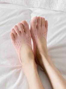 5 pares de calcetines invisibles de mujer para el verano, de malla transpirable y silicona antideslizante - Multicolor - Ver 4