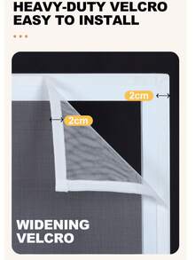 1pc Mosquito Net Window With Zipper, Self-Adhesive No Drill Invisible Mesh Screen, Insect Proof For Living Room Bedroom, Easy Installation - White - View 5