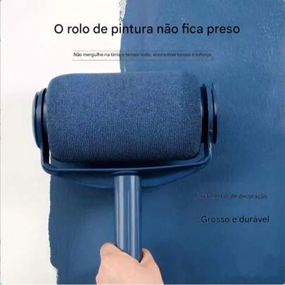 Rolo de pintura de tamanho padrão, adequado para pintura de paredes.Rolo único, sem haste de extensão