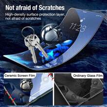 Yezodawee 3pcs Matte Ceramic Privacy Screen Protector, Compatible With IPhone 17 Pro Max/17 Pro/17/Air/16 Pro Max/16/16 Pro/16 Plus/14 Pro Max, 9H+ Scratch-Resistant, Sensitive Touch, Compatible With Phone Cases, Includes Cleaning Kit, High-Quality 9H+ Ceramic Film - Black - View 4