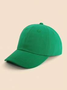 1 pièce Casquette de baseball réglable de protection solaire de couleur unie pour bébé/tout-petit - Vert - Voir 3