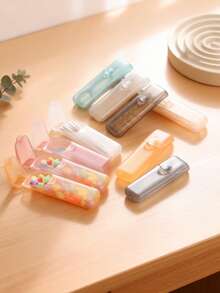 1/3/5pcs Multifunctional Clear Plastic Storage Box: A Portable Travel Case For Dental Floss, Pills, Cotton Swabs, And Toothpicks – Mini Small Organizer Container - Multicolor - View 6