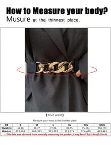 1pc Women's Dark Renaissance Halloween Accessory Fashion Braided Waist Belt, Suitable For Halloween Party Or Daily Wear - Gold - View 6