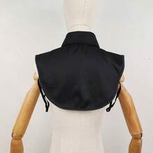 1pc High-Quality Luxury Water-Soluble Embroidered Detachable Collar Versatile Elegant Blouse, Suitable For Spring, Summer, Autumn & Winter - Black - View 2
