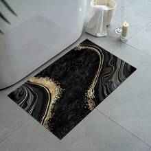 1pc Elegant Marble Pattern Bathroom Mat, Silica Gel Non-Slip Durable Washable Carpet - Marble Lines On Both Sides - View 9