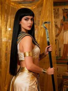 1pc Spooktacular Creations Cobra Snake Eye Scepter, Pharaoh's Wand, Wizard Staff, Costume Accessory, Egyptian Style, Halloween, Cosplay, Stage Performance - Multicolor - View 7