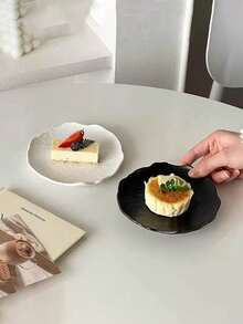 4件/6件套优雅甜点盘，早餐糕点托盘，塑料防裂蛋糕架，时尚大理石纹理甜点盘，适用于下午茶、早餐、甜点 - 查看 4