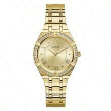 Guess Đồng hồ đeo tay nữ Cosmo Diamonds mặt số bạc, dây đeo thép không gỉ, quà tặng cho nữ GW0033L2 - Vàng - Xem 6