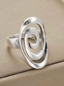 1PC Rings, Swirl Rings, Personalized Rings, Art Rings, Rings, Unique Rings, Silver Color Rings, Women's Jewelry, Gifts Her - Ring - View 4