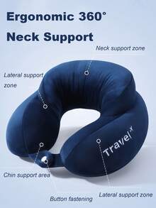 U-Shaped Soft Travel Neck Pillow, Ergonomic Nap Pillow For Men & Women, Suitable For Airplane, Car, Recliner, Portable For Travel, Camping, Office, Vacation - Multicolor - View 6