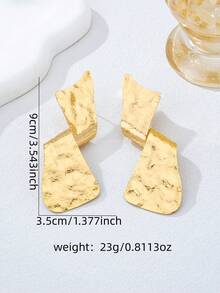 1 Paar übertriebene goldene asymmetrische Hohlohrringe für Frauen - Goldene, unregelmäßig geknotete Ohrringe - Übersicht 2