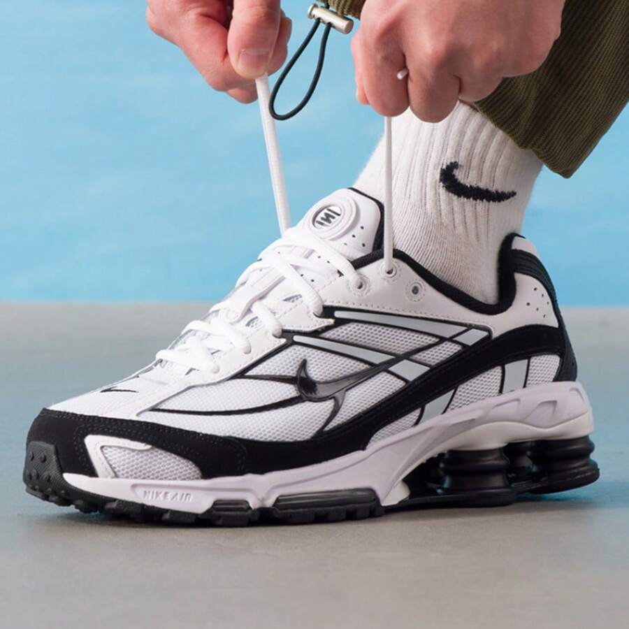 Men's NIKE SHOX RIDE 2 Athletic Casual Shoes - Black and White - View 1