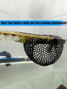 1pc Aquarium Floating Fish Rest Room, Cave And Hammock, Fry, Betta Or Shrimp Feeding Ring, Aquarium Hiding Feeding Decor Accessory - Multicolor - View 6
