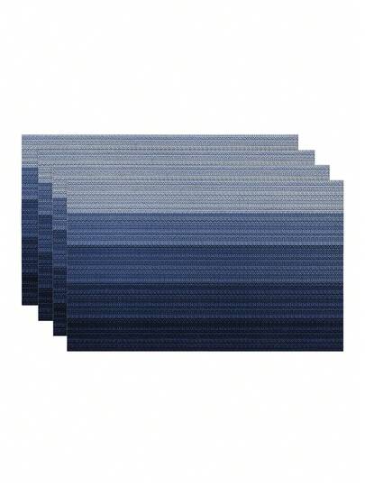 4pcs/6pcs Ombre Tablecloth, Modern Living Room & Dining Table Decor Placemats, Washable, Kitchen Table Mats, Heat Resistant & Stain-Proof Table Decoration, Suitable For Home Party, Camping Outdoor Dining Table Decor, Coffee Table, Spring & Summer Home Decor
