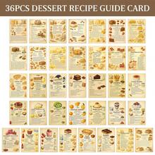 36 Stücke Vintage Dessert Rezeptkarten, illustrierte Schritt-für-Schritt-Anleitungen für Kuchen, Torten, Mousse & klassische Backwaren, Dessert-Backreferenzkarten - perfekt für Heimbäcker und Feinschmecker - A - Übersicht 3