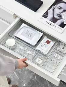 11pcs/9pcs/5pcs/4pcs/1pc Transparent Drawer Style Storage Box, Makeup Organizer Box, Drawer Type Sorting Storage Box, Desktop Sorting Storage Box, Suitable For Storing Face Masks, Lipsticks, Perfumes, Makeup Brushes, Eyeshadows, Skincare Products, Kitchen Utensils, Snacks, Stationery, Room Decor, Home Decor, Bathroom Decor, Wardrobe Organizer - Multicolor - View 3