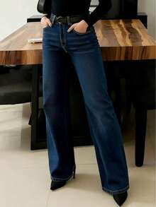 Sang trọng & Thanh lịch; Quần jean nữ denim dáng ôm, co giãn, có túi, thích hợp cho kỳ nghỉ, mọi mùa. - Rửa tối - Xem 3