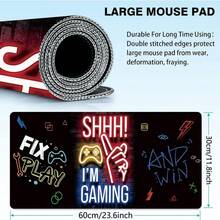 Extra Large Gaming Mouse Pad - 35.4 X 15.7 Inches, Non-Slip Rubber Base, Durable Polyester Material Rectangular Desk Mat, Spacious Keyboard Pad With Vibrant Gaming Themed Design - Large Mouse Pad - View 7