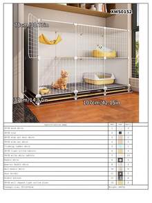 3-Tier Large Space Cat Cage With Litter Box Area, Removable Tray, Suitable For Multi-Cat Households, DIY Metal Cat Villa - Multicolor - View 17