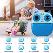Kids Digital Instant Print Camera Toy, 2.4" HD Screen, 1080P Video, 6X Zoom, Creative Game, 32GB Storage, Portable Outdoor Travel Toy Suitable For Children Aged 3-12 - Multicolor - View 8