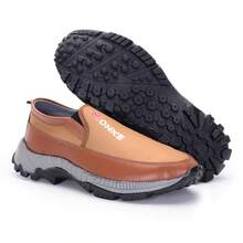 Sapato Masculino Casual Slip-On Leve Dia a Dia Preto - Castanho - Visão 5