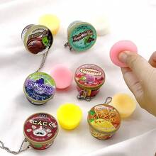 1-2个迷你新款日式仿真冰淇淋杯挤压钥匙扣TPR材质减压创意食物玩具挂件，柔软挤压瞬间缓解压力，节日、生日、爱好爱好者的完美礼物 - 彩色 - 查看 5