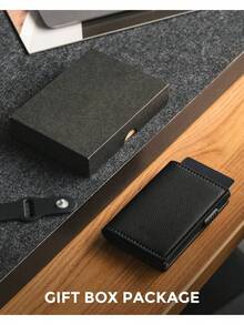 2026 New Men's Button Wallet RFID Blocking Card Holder, Aluminum Alloy Card Case, Minimalist Large Capacity Cash & Credit Card Organizer - Multicolor - View 11