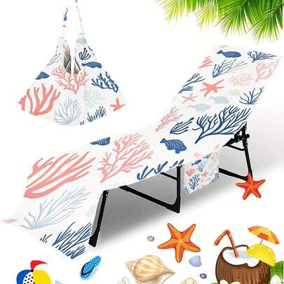 口袋式沙滩巾躺椅，便携式沙滩日光浴床巾，超柔软速干微纤维旅行沙滩椅套，适用于日光浴躺椅、泳池椅（75x210）