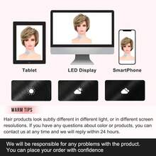 10 Inch Blonde Women's Short Straight Layered Wig, Natural Style Synthetic Hair Wig - Gold - View 13