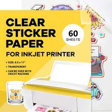 10/20/60pcs Printable Transparent Vinyl Stickers, Suitable For Inkjet Printer, Transparent Film, DIY Personalized Self-Adhesive Paper, Tear-Resistant, Easy To Cut - Rectangle - View 9