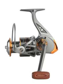 BILLINGS Spinnrulle, spinnfiskerulle för sötvatten och saltvatten, max drag 26LB, utväxling 5,2:1, 1000-7000-serien med metallvikningsvippa och aluminiumspole - Silver - Visa 3