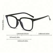 1/2 piezas Gafas decorativas de moda minimalista con marco cuadrado y lentes transparentes, unisex - Multicolor - Ver 4