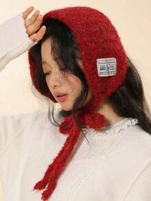 1pc Women's Wool Knit Ear Warmer Headband, Autumn/Winter New Student Warm Versatile Hat, Red Scarf,, Reversible Dual-Sided Scarf, Winter PJRH - Nhiều màu - Xem 6