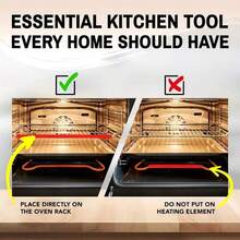 3pcs Silicone Oven Rack Guards, High Heat Resistant Oven Rack Edge Protectors, 14 Inch Oven Rack Covers, Anti-Scald (2pcs, Red) - Red - View 6