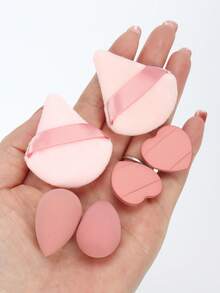 Mini Makeup Sponge, Multi-Functional Cosmetic Tool. Blend BB Cream, Foundation, Loose Powder For Flawless Makeup Base. Also Mix Concealer, Blush, Eye Shadow. Expands When Wet, Latex-Free Dry & Wet Makeup Sponge, Suitable For All Skin Types. - Multicolor - View 2