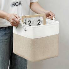 LOVEWE 6Pcs Heavy-Duty Fabric Storage Boxes (11x11x11), Sturdy Stackable Cube Organizers With Reinforced Handles - 33公分(13吋)-3件卡其色+3件灰色 - 查看 3