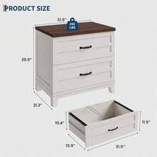Wood Lateral File Cabinet, Wide Filing Cabinet With 2 Drawers, 110kg Load Capacity Printer Stand For Farmhouse File Organization Unit For Home Office - Brown - View 2