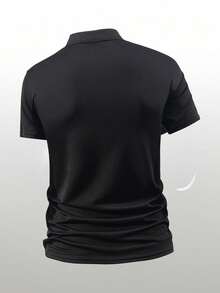 Men's Casual Business Banquet Fashion Minimalist Polo Shirt - Black - View 3
