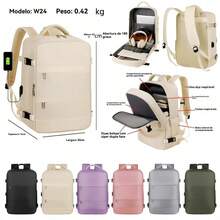 Women's Lightweight And Multifunctional Backpack With Large Capacity, 180° Design For Travel - Yobel - Aleatório - Xem 1