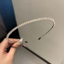 2pcs Rhinestone Versatile Headband, Fashionable Shiny Crystal Beaded Hair Hoop, Elegant Girl Hair Accessories - Multicolor - View 4