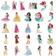 Disney 50张公主贴纸，创意涂鸦贴纸，办公用品，手机电脑贴纸，高性价比，精致酷炫，趣味十足，经典彩色卡通设计，礼品装饰，手机壳装饰贴纸，可重复使用，彩色卡通设计，适用于水瓶、滑板、手机等，是学习用品的理想之选，也是节日送礼佳品。 - 50pcs - 查看 9