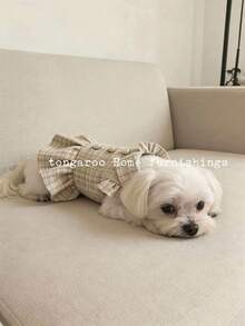 Autumn/Winter New Pet Cat Dog Teddy Maltese Poodle Chic Warm Dress - Champagne - View 4