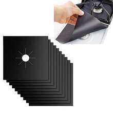 4pcs Heat Resistant, Oil-Proof, Reusable Gas Stove Burner Covers, Black And Silver With Raised Edges To Prevent Oil Stains And Spills - View 12